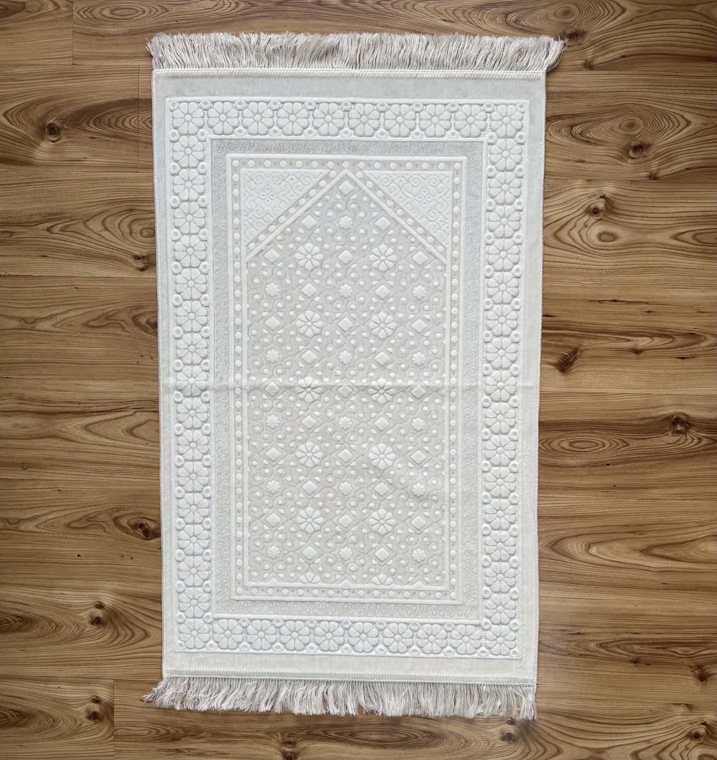 withe turkish prayer rug - 1