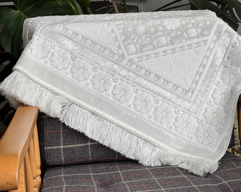 turkish prayer mat - white 2